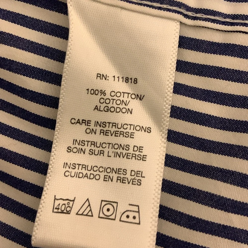 MICHAEL Michael Kors blue and white pinstripes shirt. - Picture 10 of 12